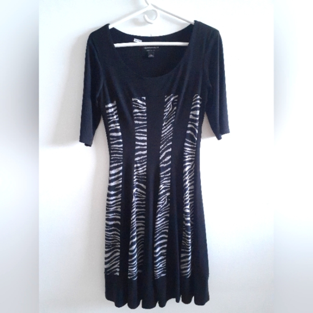 Zebra stripe black dress